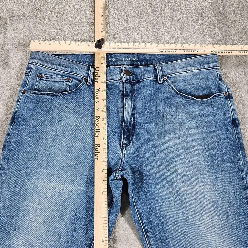 Mott & Bow Warren Slim‎ Straight Jeans Mens 38x32 Blue Stretch Denim Medium Wash